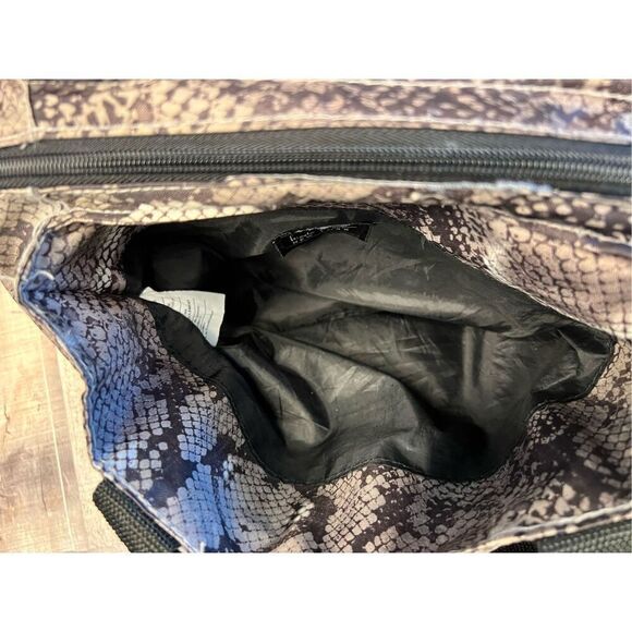 Nicole Miller Insulated Lunch Bag Cooler Tote Gray Silver Snakeskin 10" x 6" x 9 - Picture 8 of 12